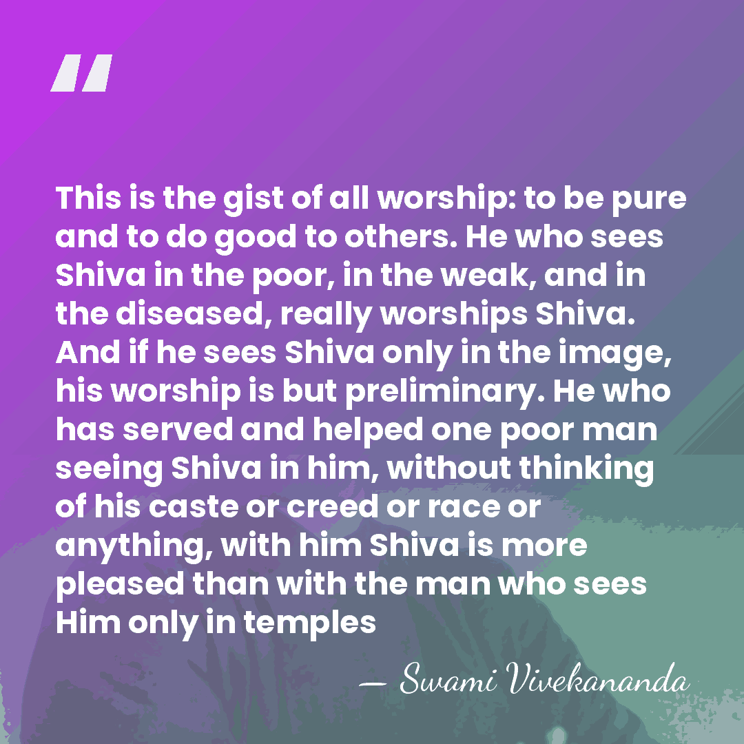 This is the gist of all worship: to be pure and to&hellip; - Swami Vivekananda