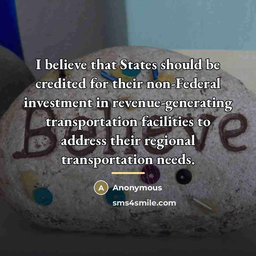 “I believe that States should be credited for their non-Federal…” quote by Anonymous