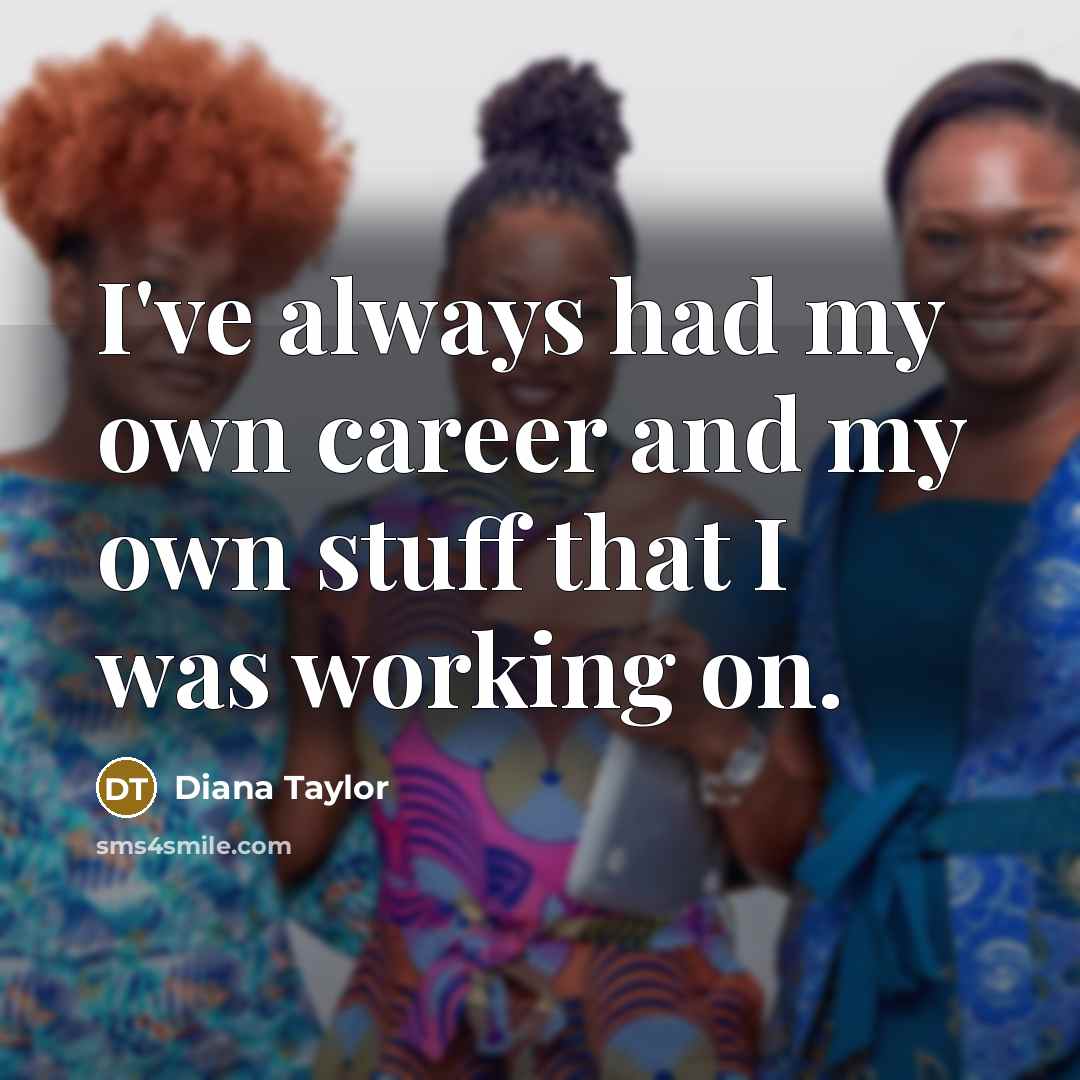 “I've always had my own career and my own stuff…” quote by Diana Taylor