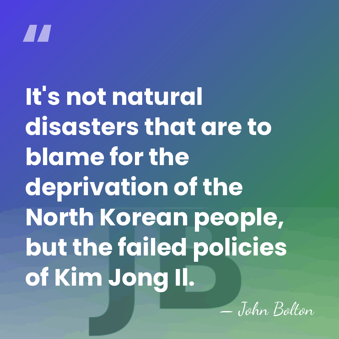 It's not natural disasters that are to blame for the deprivation of&hellip; - John Bolton
