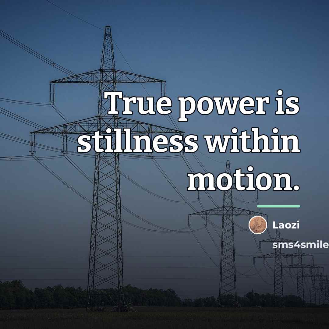 “True power is stillness within motion.…” quote by Laozi