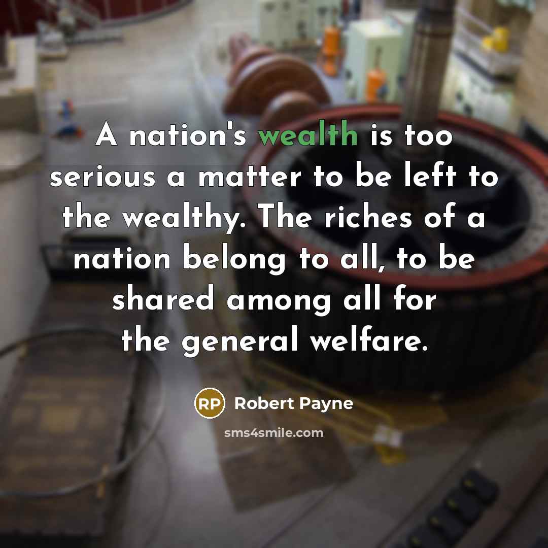 “A nation's wealth is too serious a matter to be…” quote by Robert Payne