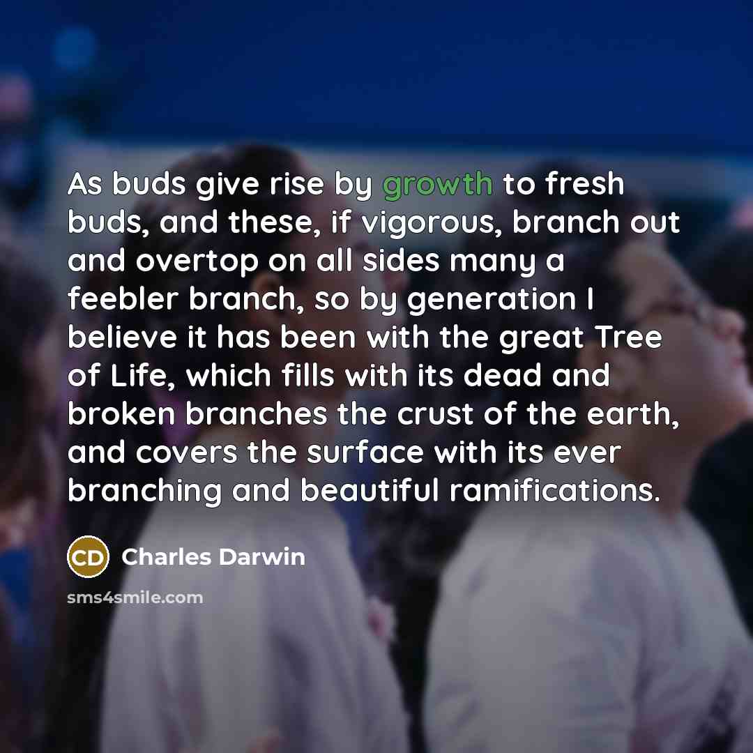 “As buds give rise by growth to fresh buds, and…” quote by Charles Darwin