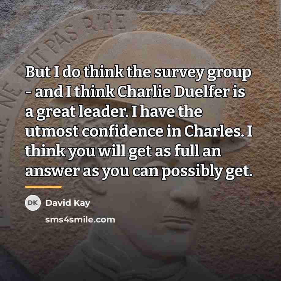 “But I do think the survey group - and I…” quote by David Kay