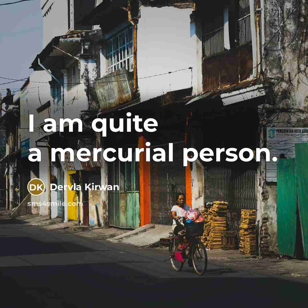 “I am quite a mercurial person.…” quote by Dervla Kirwan