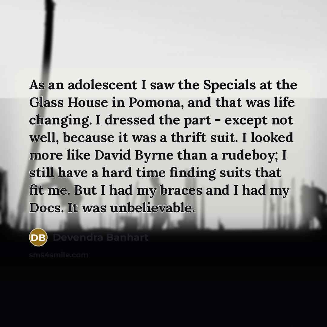 “As an adolescent I saw the Specials at the Glass…” quote by Devendra Banhart