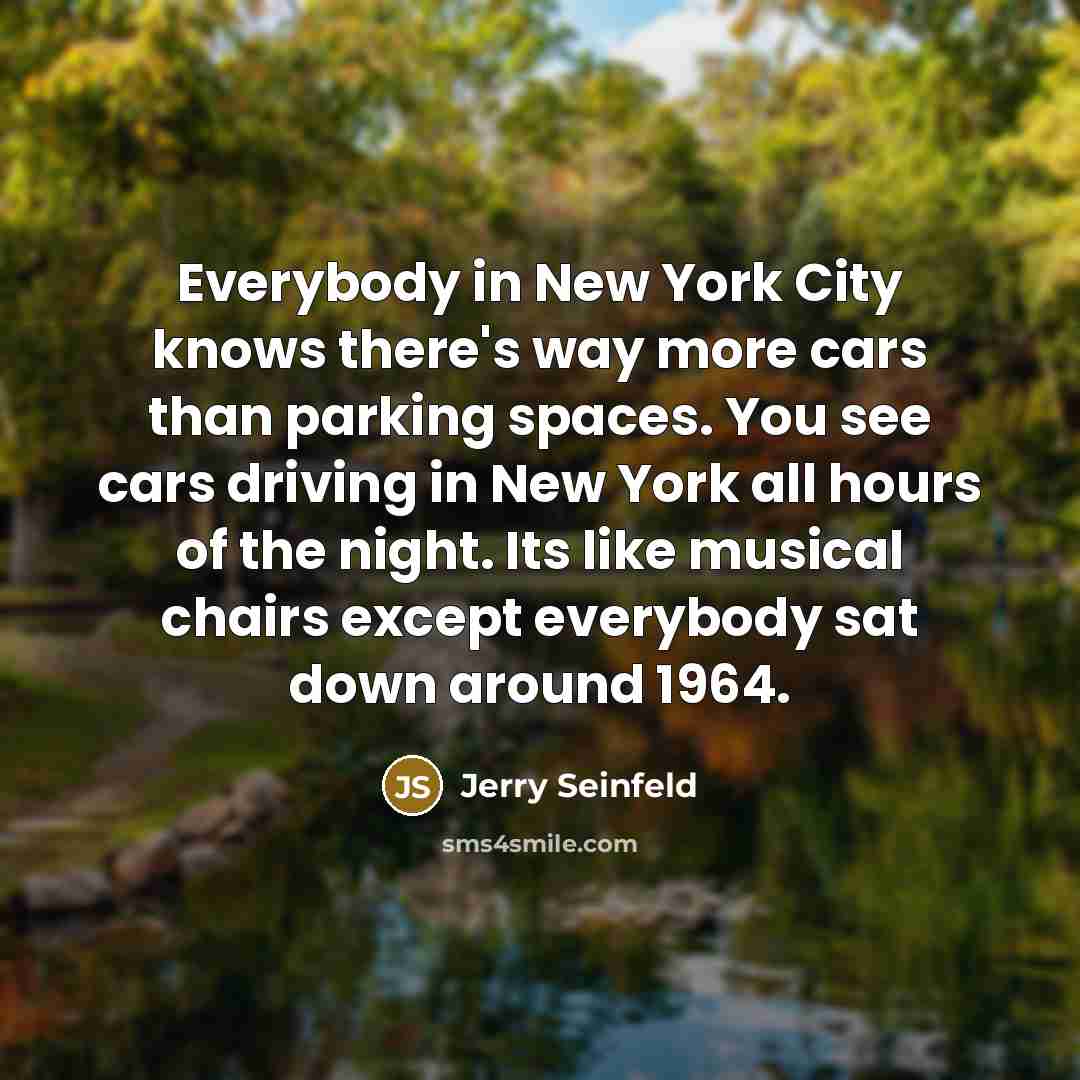 “Everybody in New York City knows there's way more cars…” quote by Jerry Seinfeld