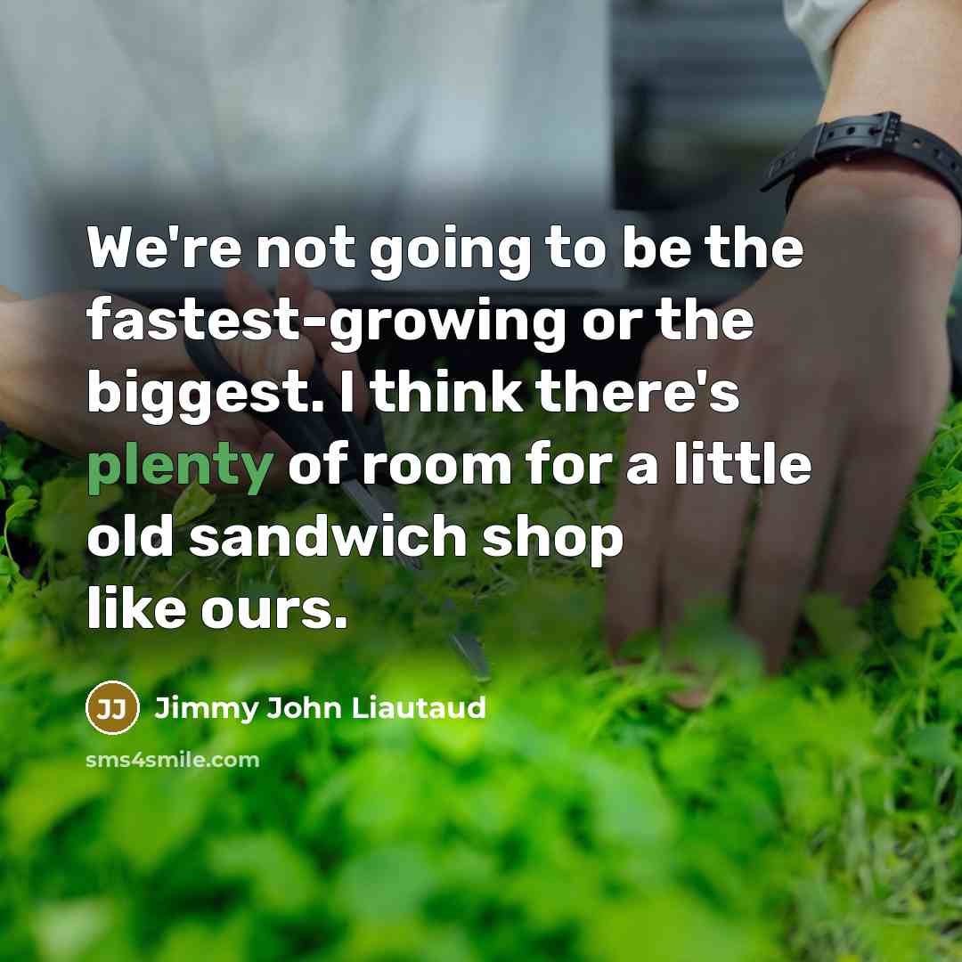 “We're not going to be the fastest-growing or the biggest. I think there's plenty of room for a little old sandwich shop like ours.” quote by Jimmy John Liautaud