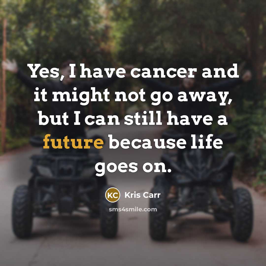“Yes, I have cancer and it might not go away,…” quote by Kris Carr