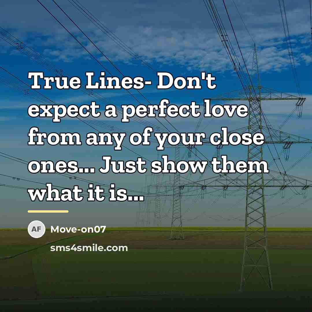 “True Lines- Don't expect a perfect love from any of…” quote by Move-on07