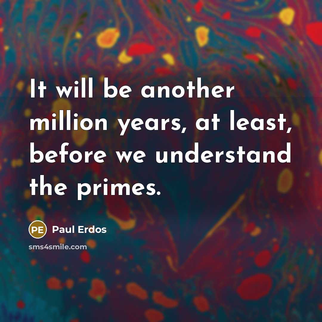 “It will be another million years, at least, before we…” quote by Paul Erdos