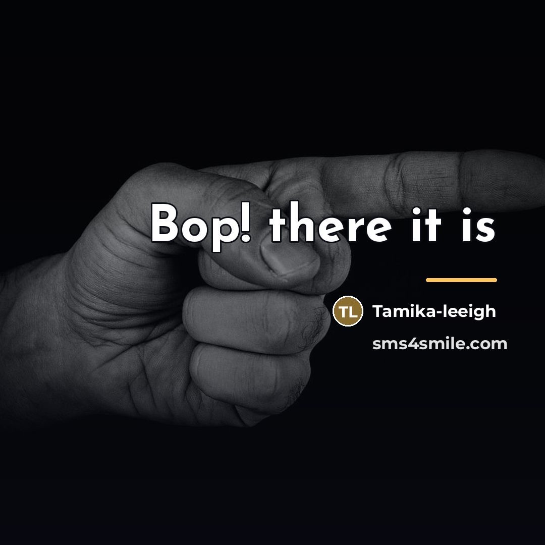“Bop! there it is…” quote by Tamika-leeigh