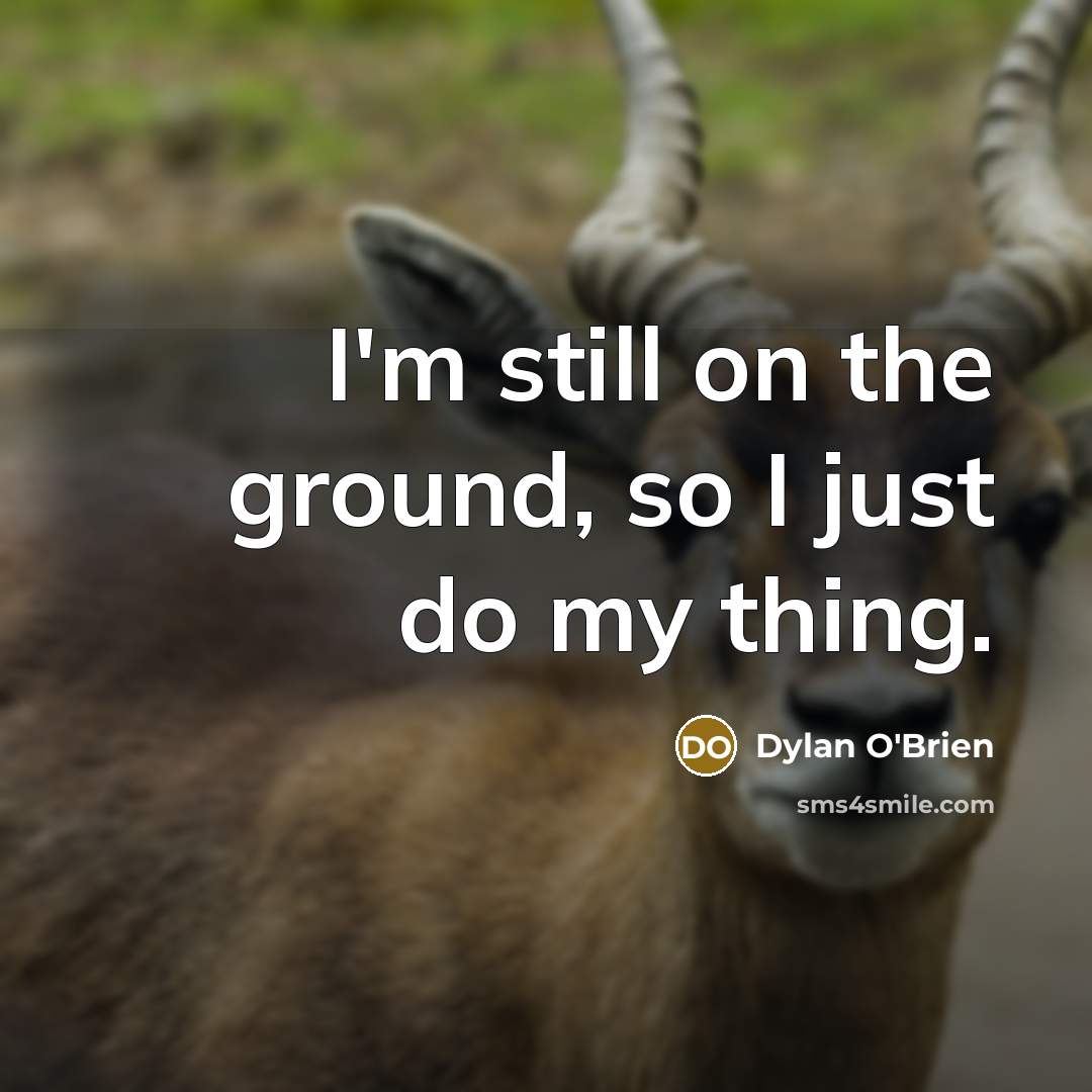 “I'm still on the ground, so I just do my…” quote by Dylan O'Brien