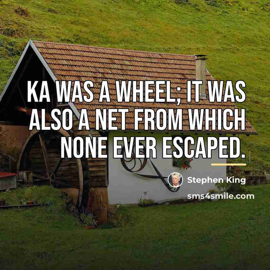 “Ka was a wheel; it was also a net from…” quote by Stephen King