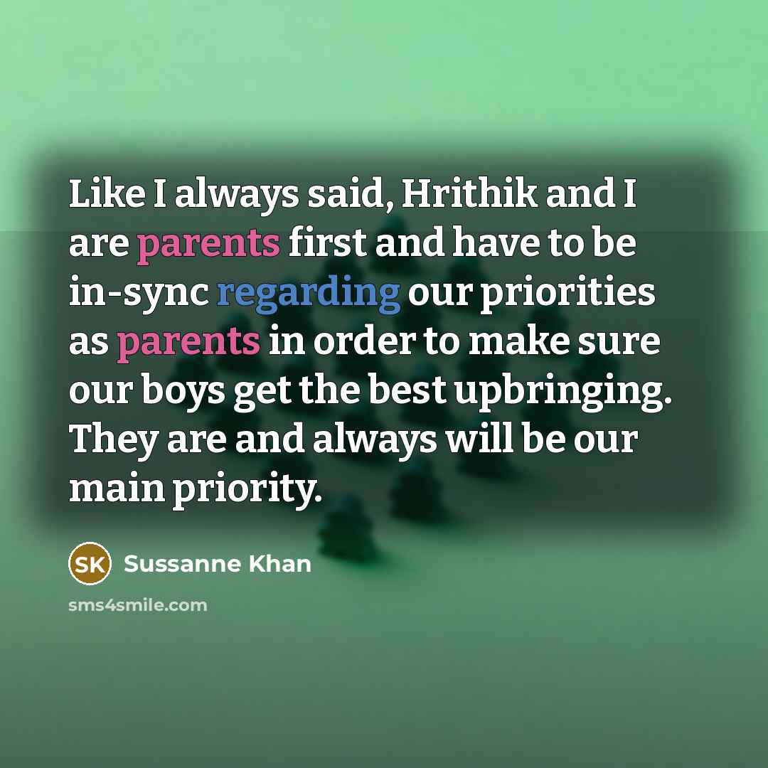 “Like I always said, Hrithik and I are parents first…” quote by Sussanne Khan