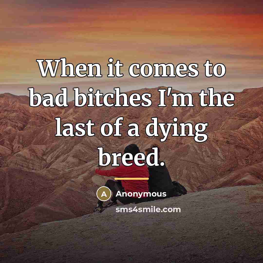 “When it comes to bad bitches I'm the last of…” quote by Anonymous