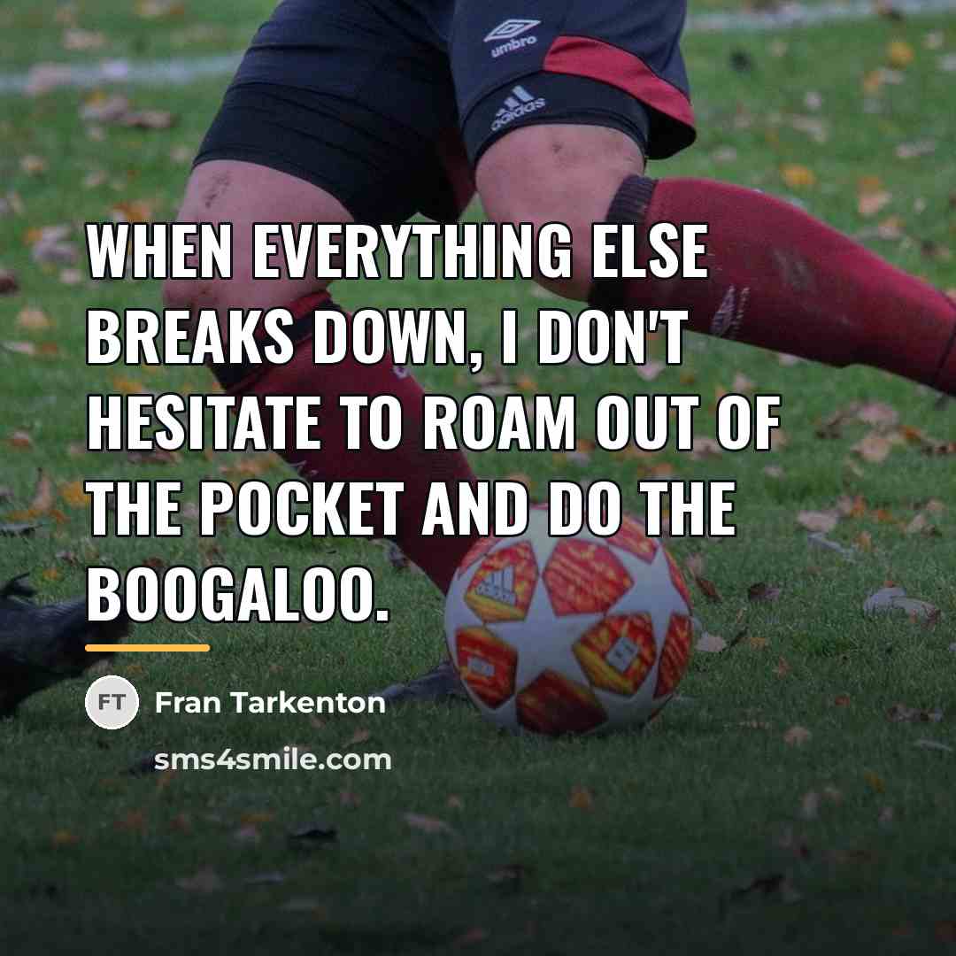 “When everything else breaks down, I don't hesitate to roam…” quote by Fran Tarkenton