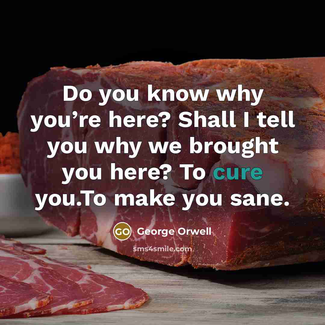 “Do you know why you’re here? Shall I tell you…” quote by George Orwell