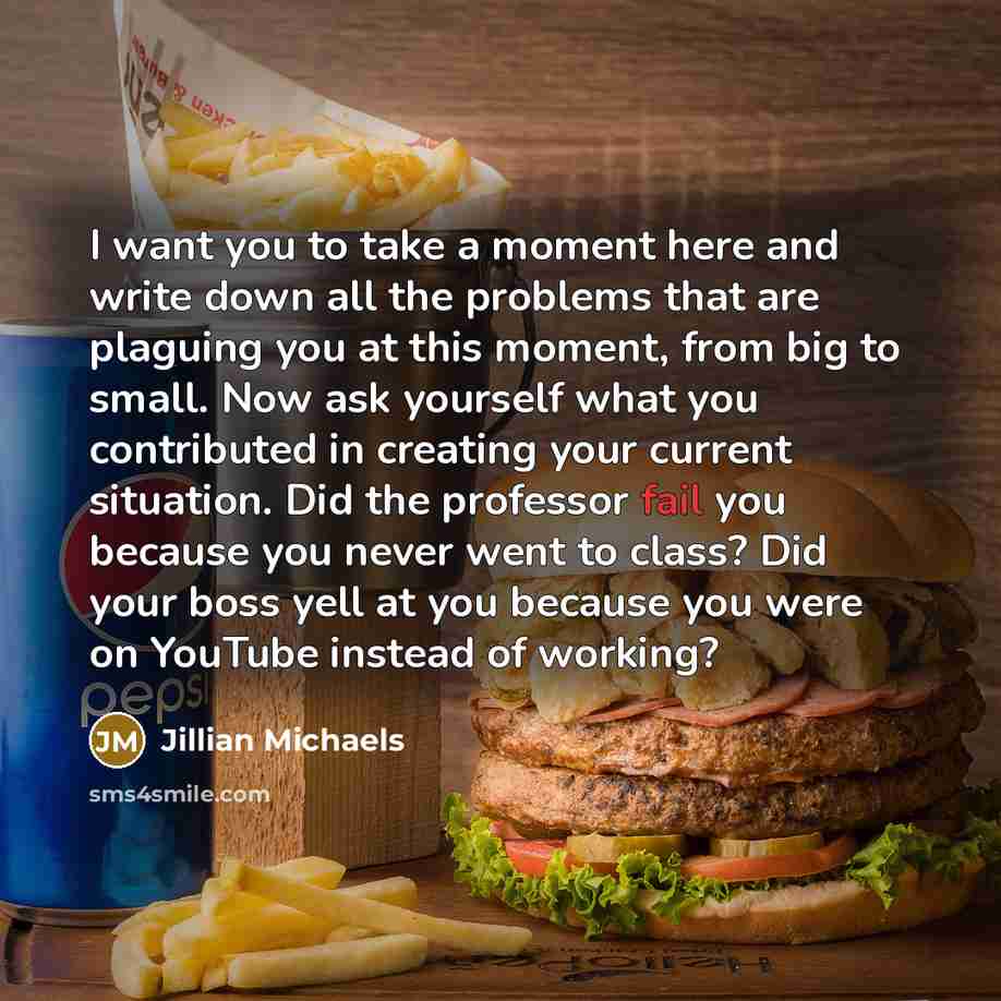 “I want you to take a moment here and write…” quote by Jillian Michaels