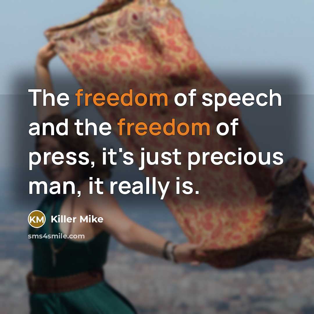 “The freedom of speech and the freedom of press, it's…” quote by Killer Mike