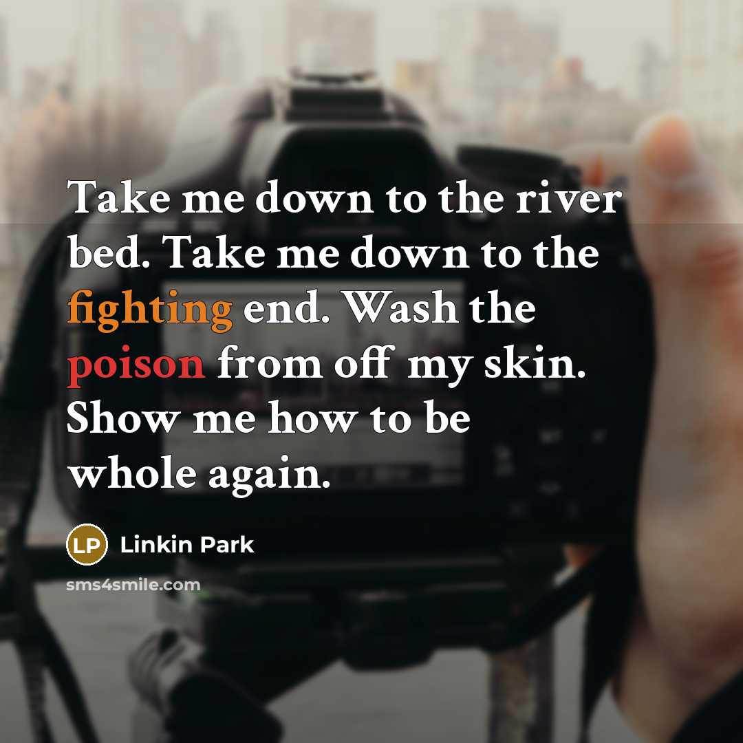 “Take me down to the river bed. Take me down…” quote by Linkin Park