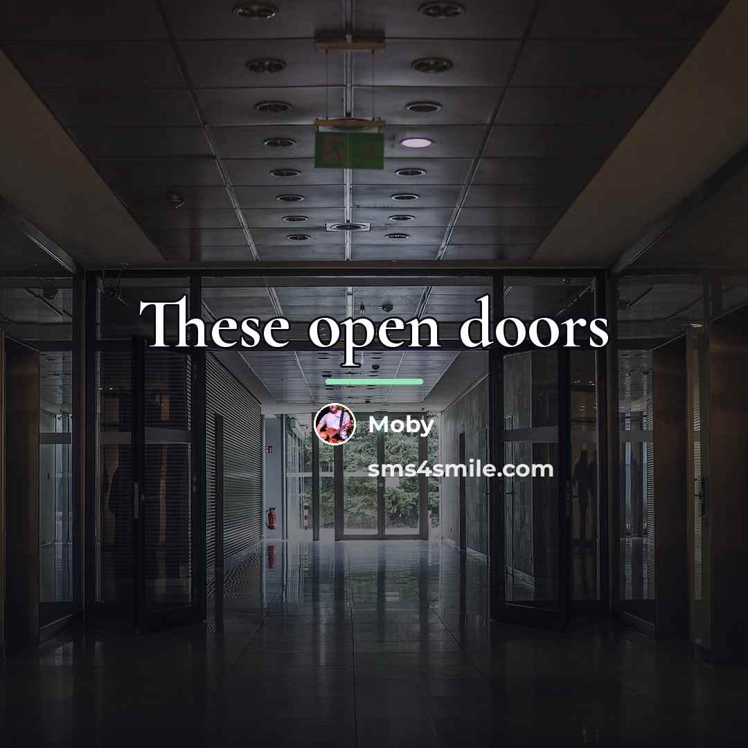 “These open doors…” quote by Moby