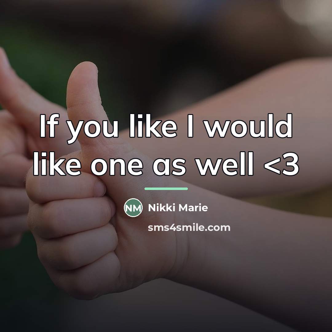 “If you like I would like one as well…” quote by Nikki Marie