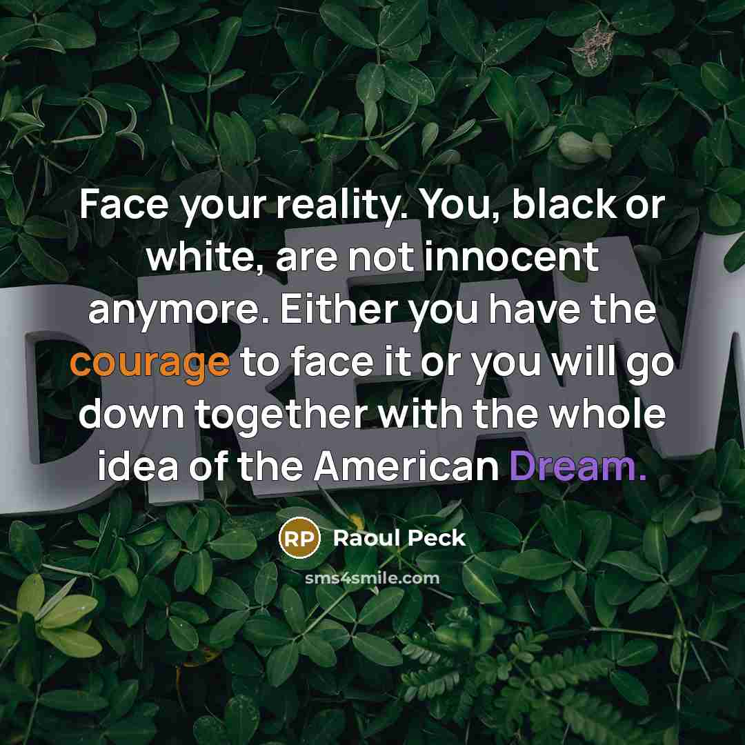 “Face your reality. You, black or white, are not innocent…” quote by Raoul Peck