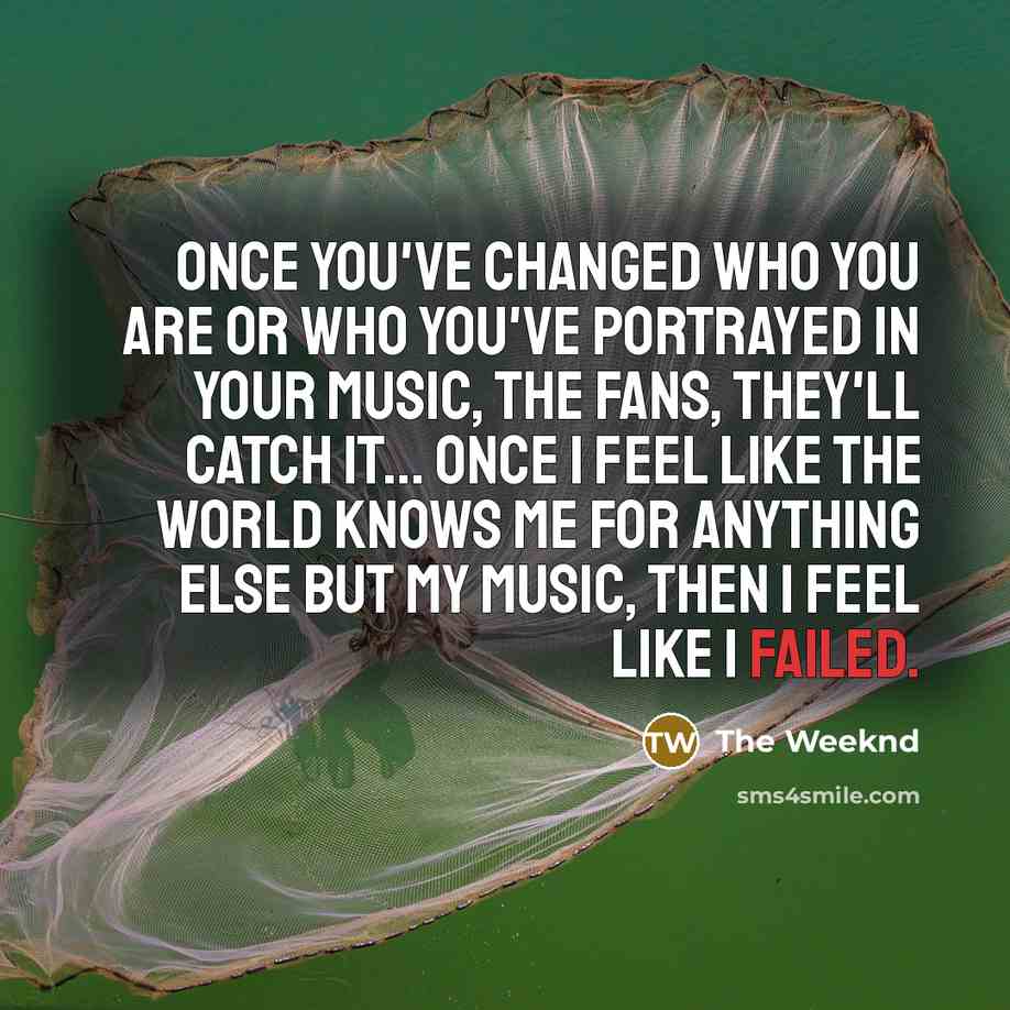 “Once you've changed who you are or who you've portrayed…” quote by The Weeknd