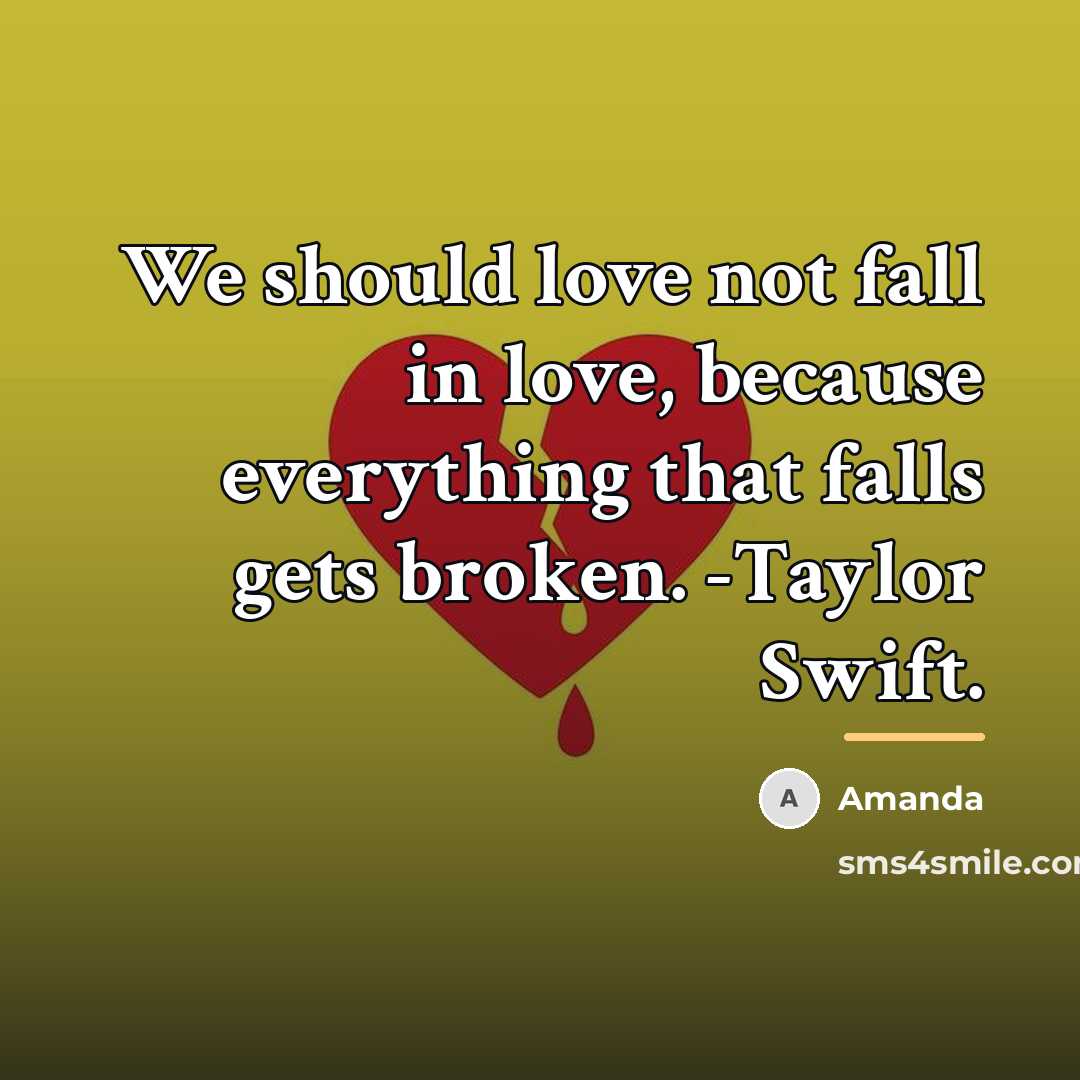“We should love not fall in love, because everything that…” quote by Amanda