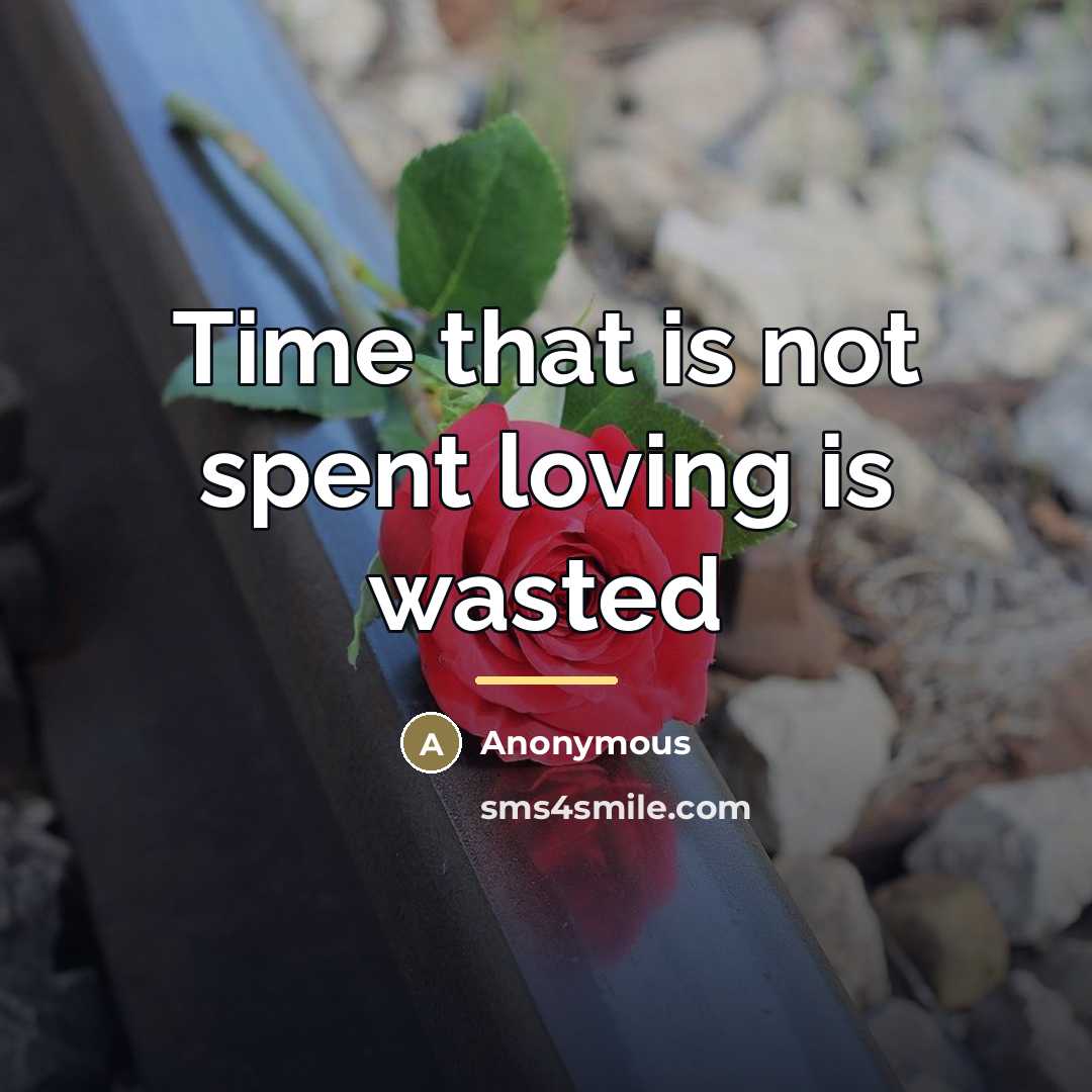“Time that is not spent loving is wasted…” quote by Anonymous