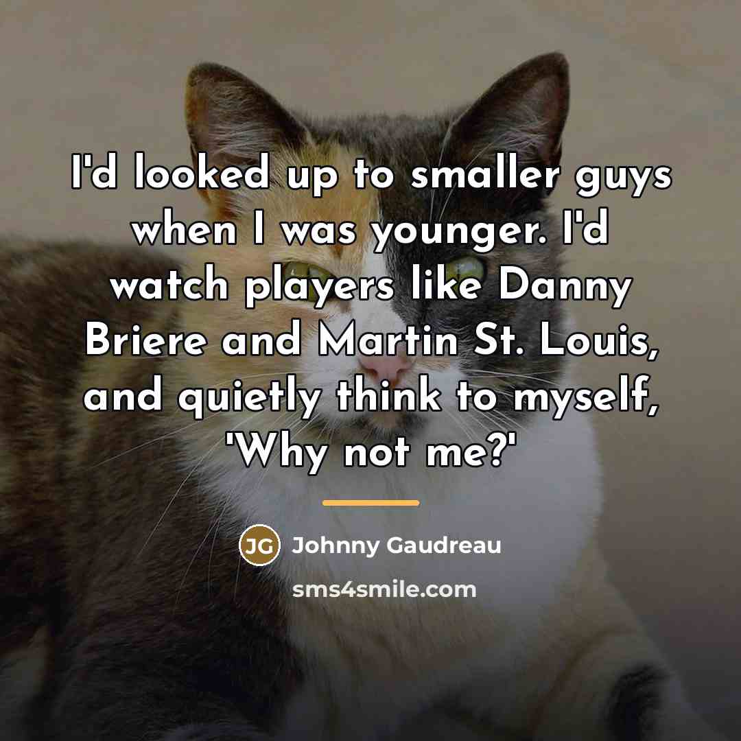“I'd looked up to smaller guys when I was younger.…” quote by Johnny Gaudreau