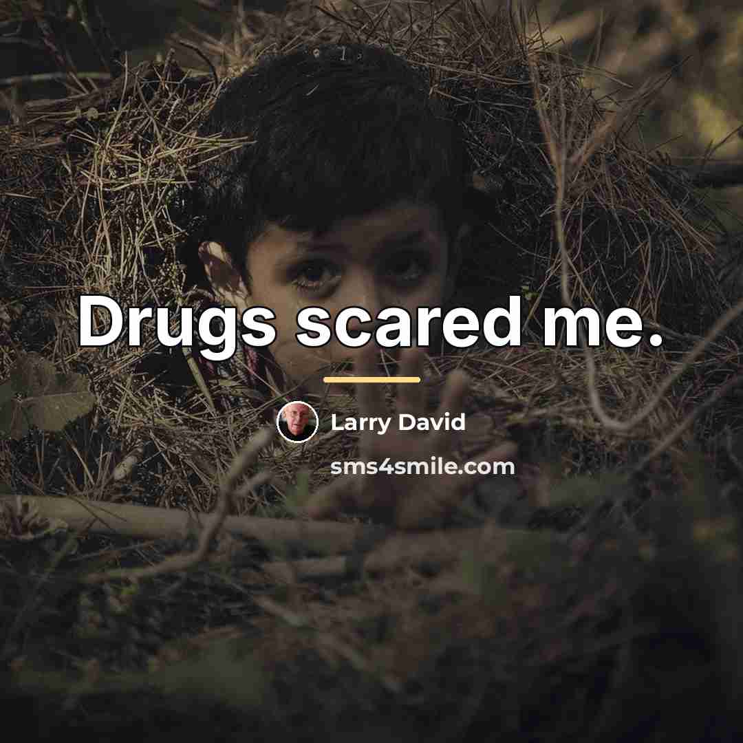 “Drugs scared me.…” quote by Larry David