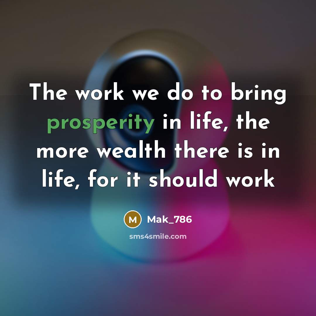 “The work we do to bring prosperity in life, the…” quote by Mak_786