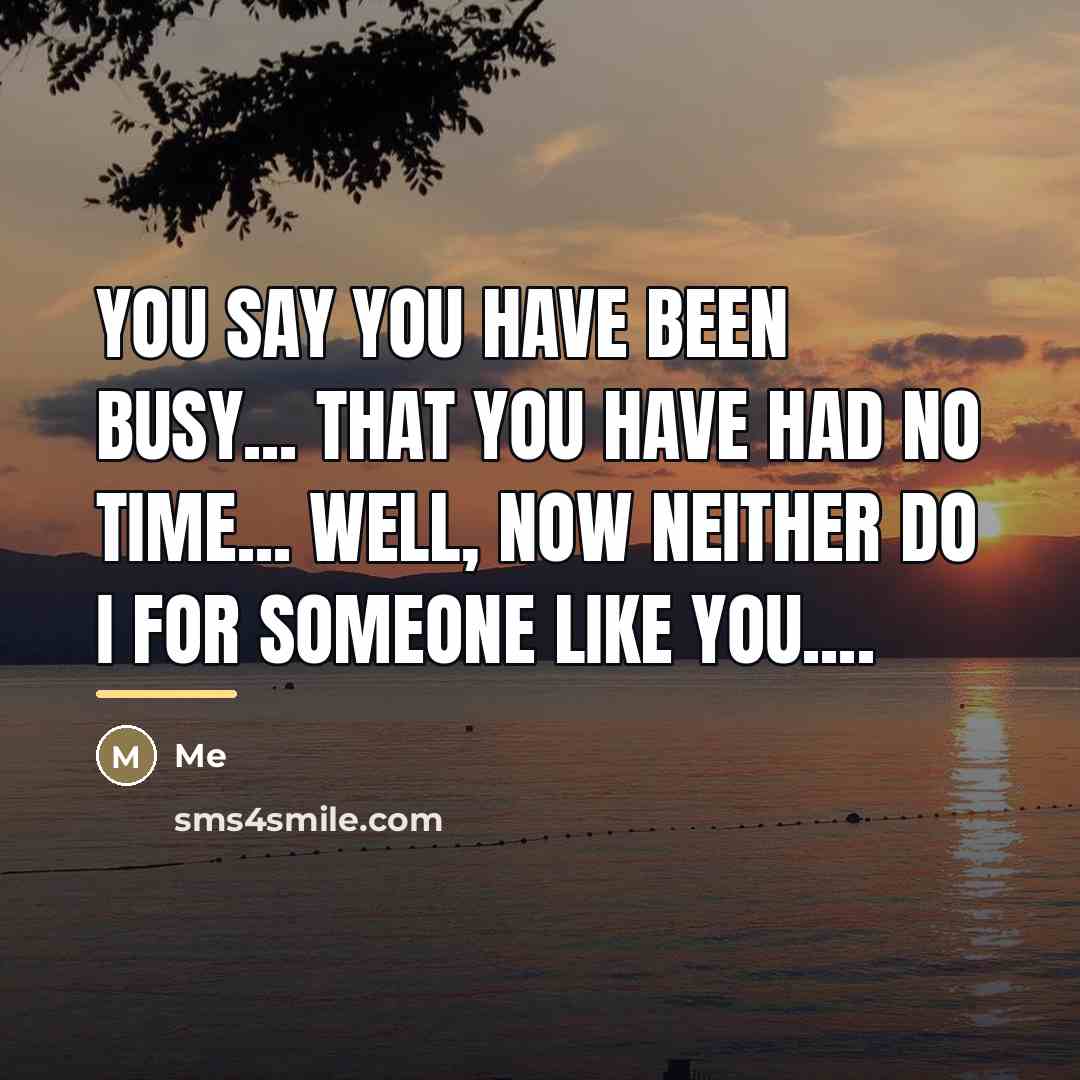 “You say you have been busy... that you have had…” quote by ME