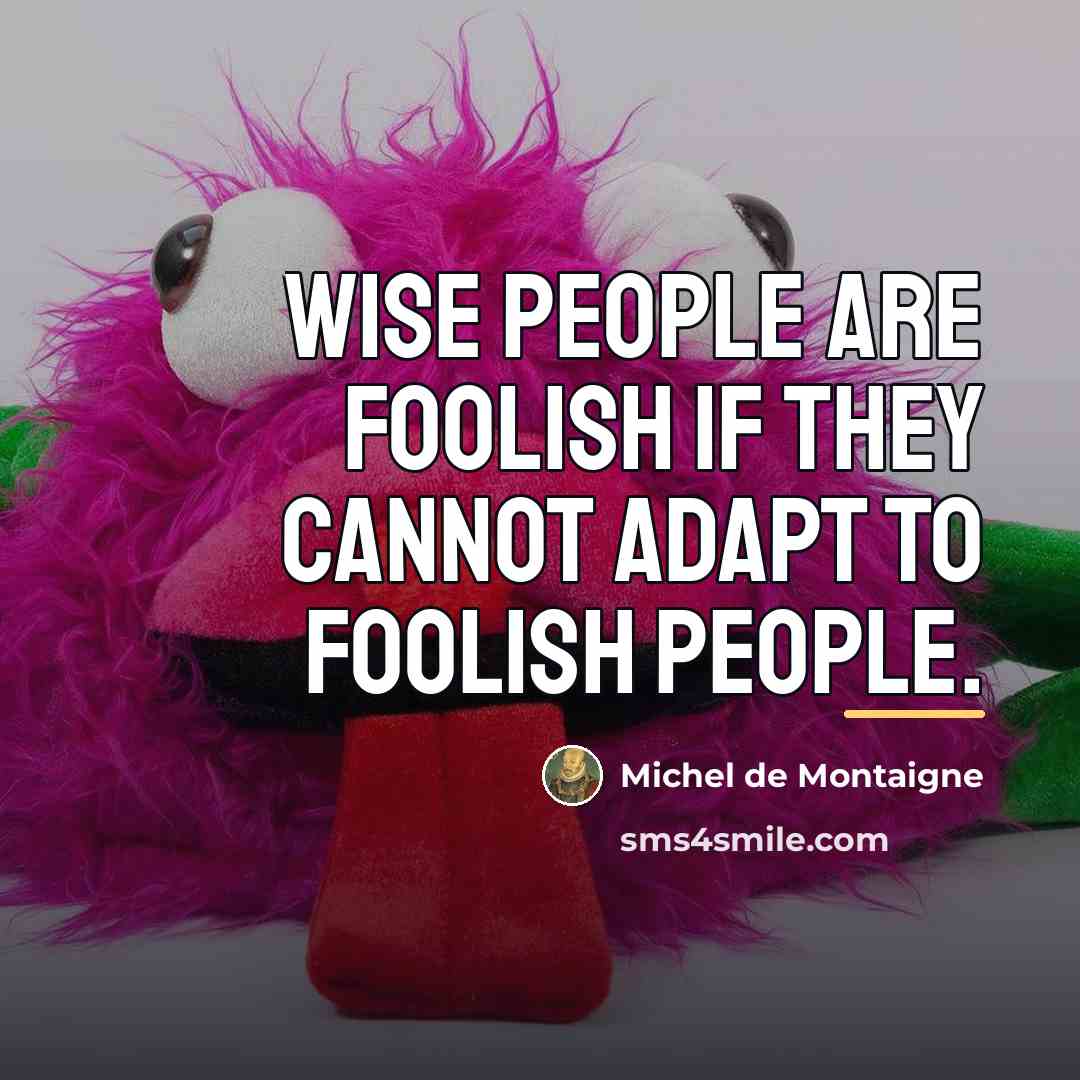 “Wise people are foolish if they cannot adapt to foolish…” quote by Michel de Montaigne