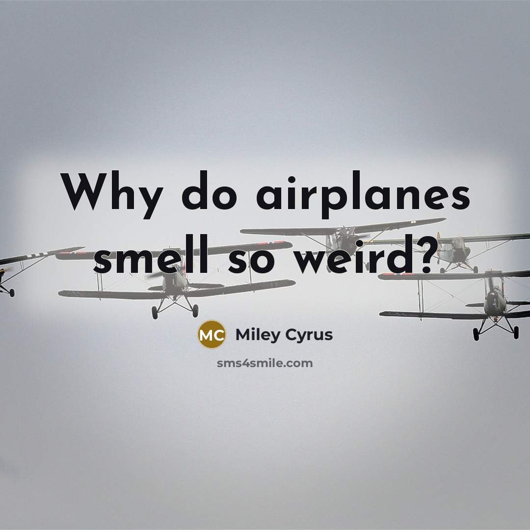 “Why do airplanes smell so weird?…” quote by Miley Cyrus