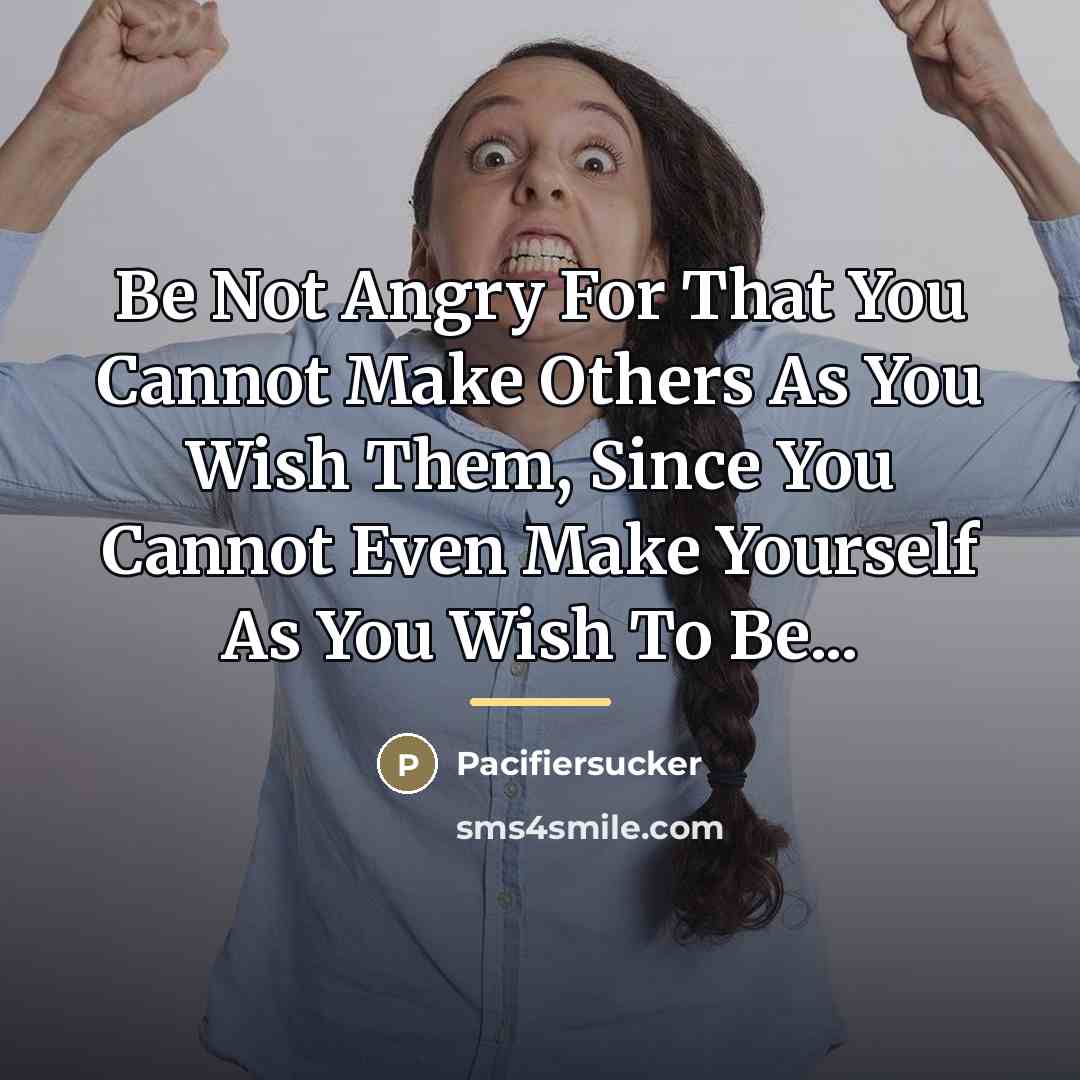“Be Not Angry For That You Cannot Make Others As…” quote by Pacifiersucker