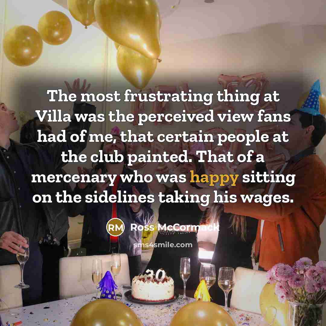 “The most frustrating thing at Villa was the perceived view…” quote by Ross McCormack
