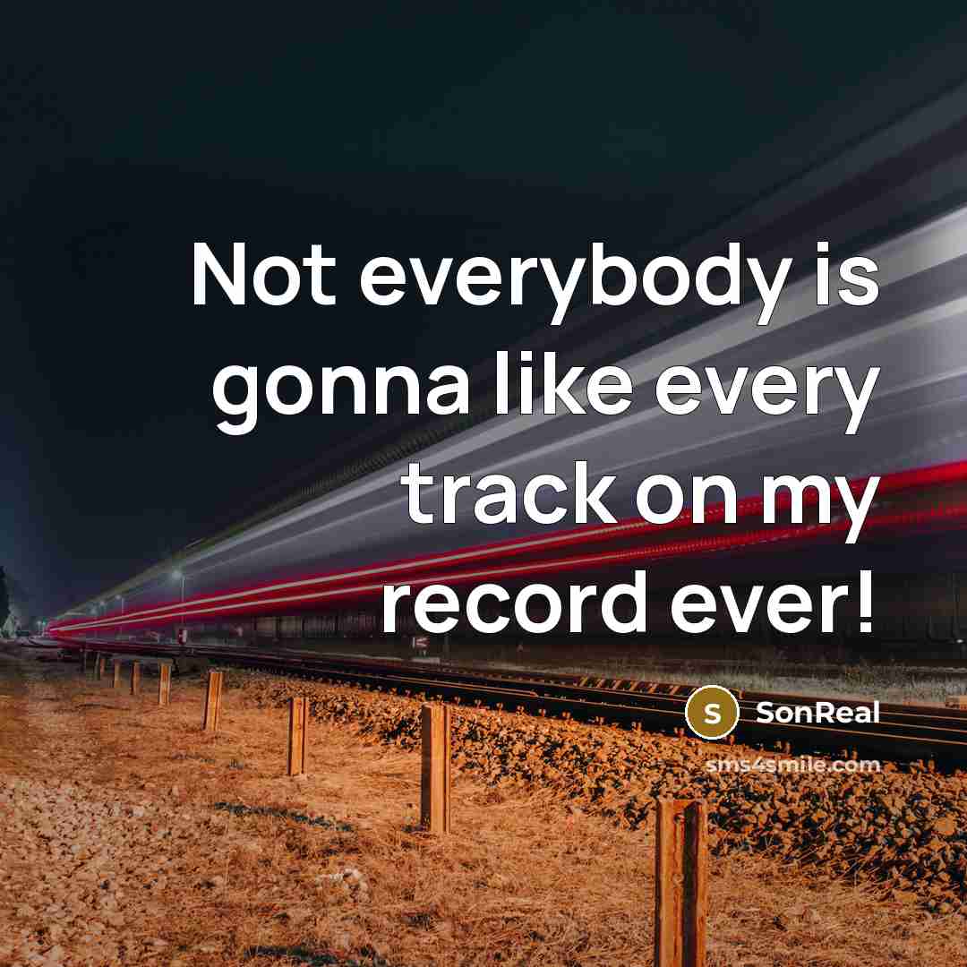 “Not everybody is gonna like every track on my record…” quote by SonReal