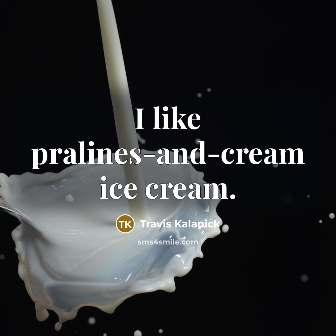 “I like pralines-and-cream ice cream.…” quote by Travis Kalanick