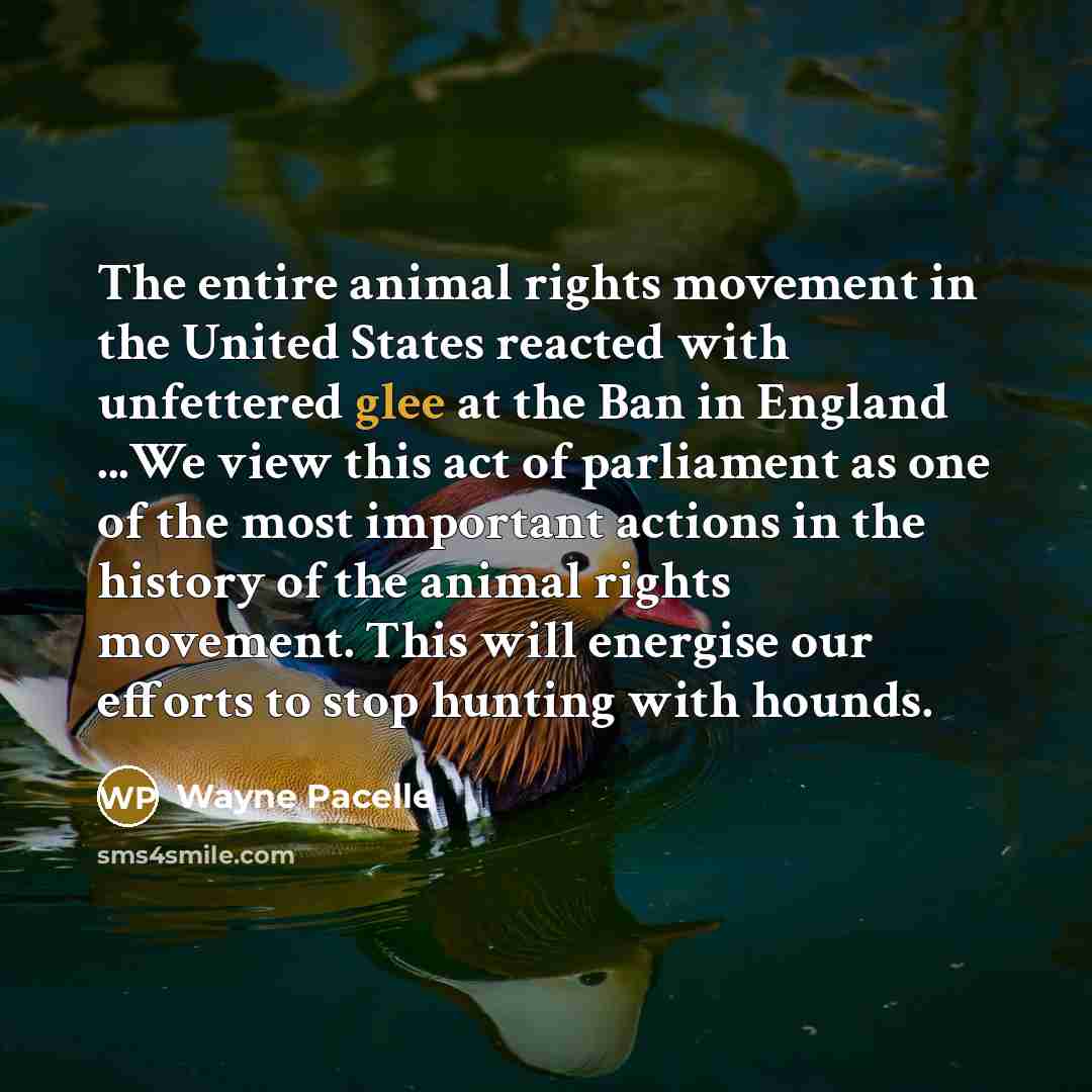 “The entire animal rights movement in the United States reacted…” quote by Wayne Pacelle