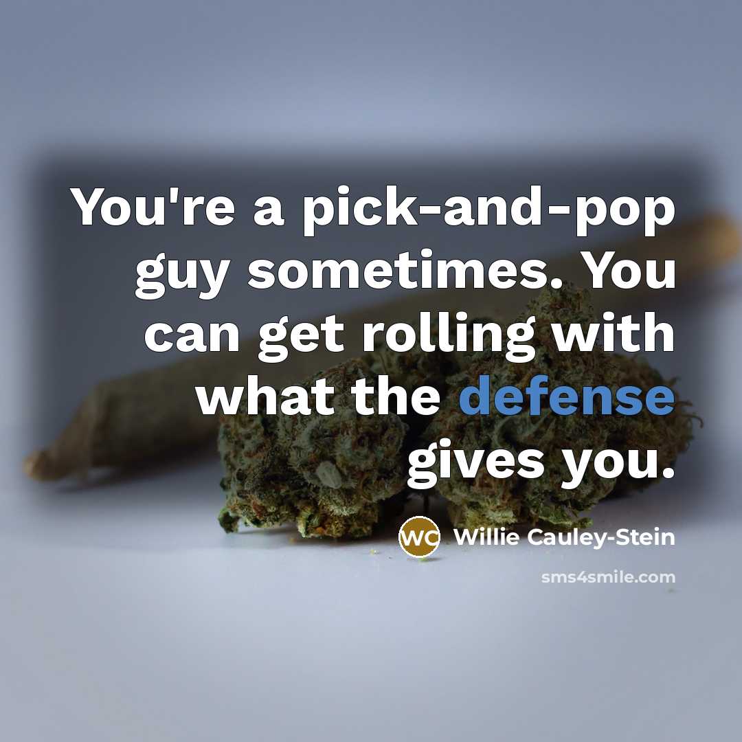 “You're a pick-and-pop guy sometimes. You can get rolling with…” quote by Willie Cauley-Stein