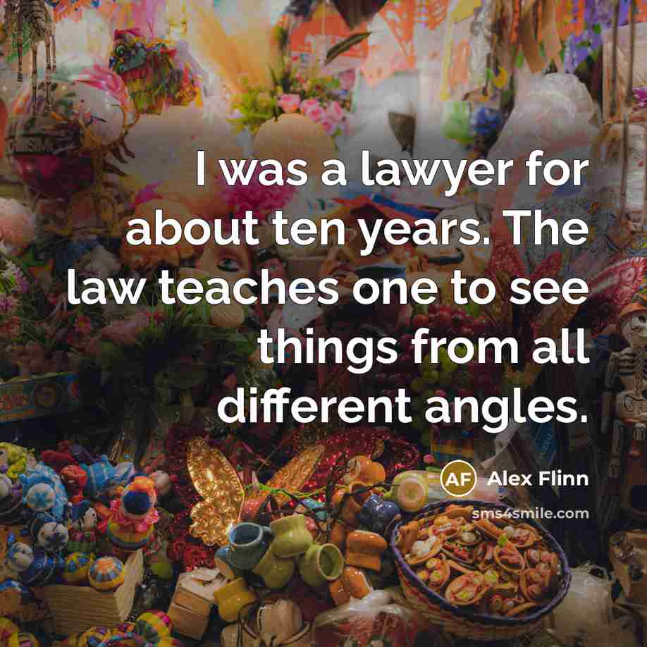 “I was a lawyer for about ten years. The law…” quote by Alex Flinn