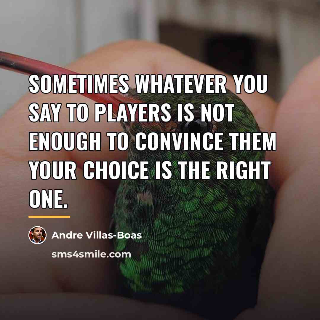 “Sometimes whatever you say to players is not enough to…” quote by Andre Villas-Boas