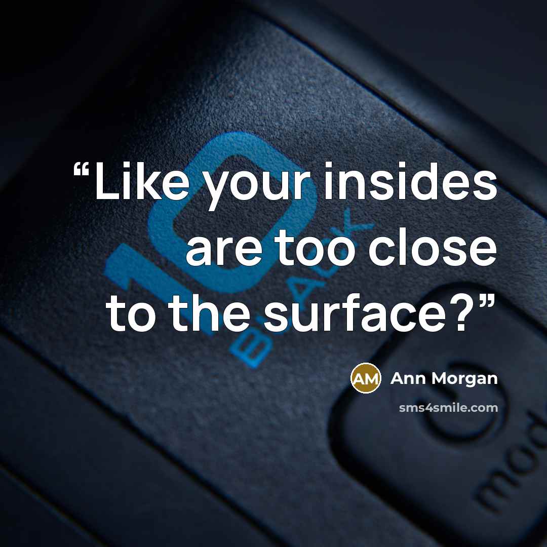 “Like your insides are too close to the surface?” quote by Ann Morgan