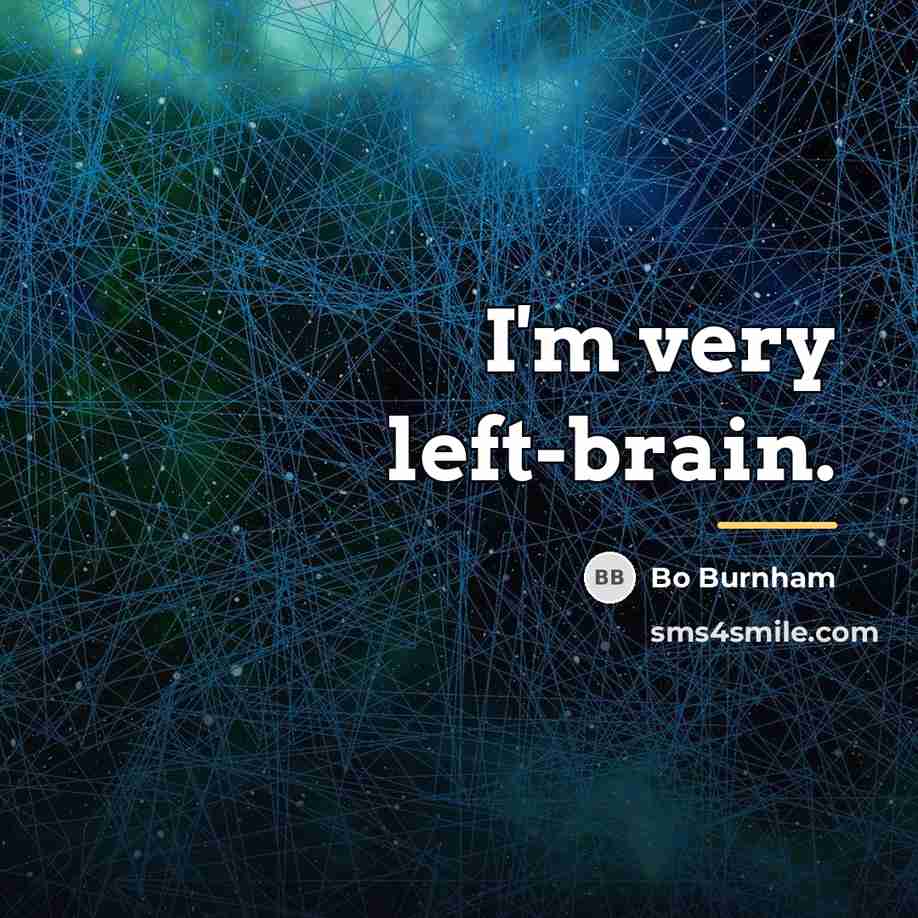 “I'm very left-brain.…” quote by Bo Burnham