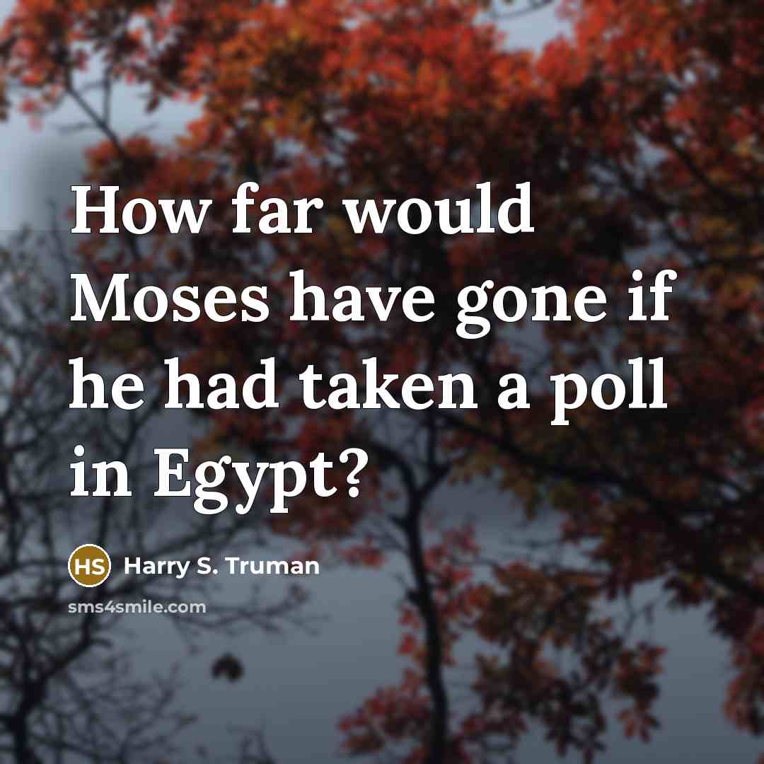 “How far would Moses have gone if he had taken…” quote by Harry S. Truman