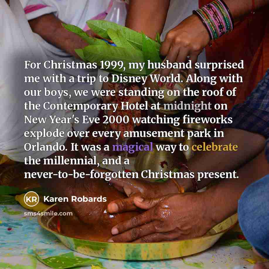 “For Christmas 1999, my husband surprised me with a trip…” quote by Karen Robards