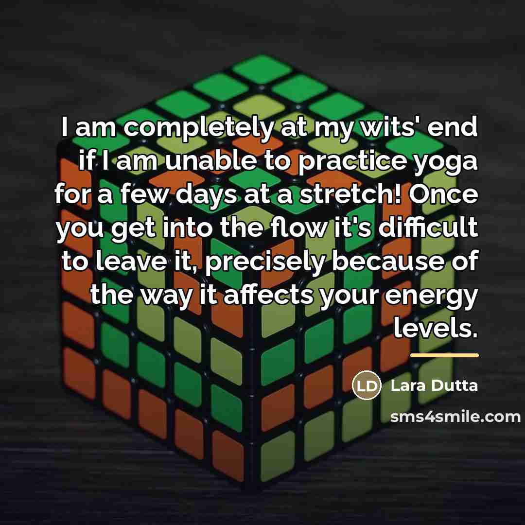 “I am completely at my wits' end if I am…” quote by Lara Dutta